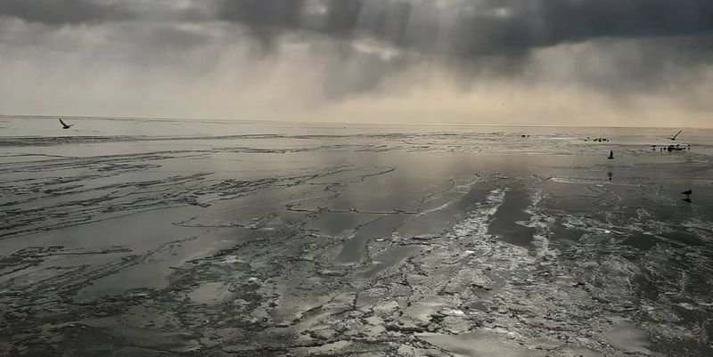 Азовское море замерзло из-за аномальной зимы (ВИДЕО)