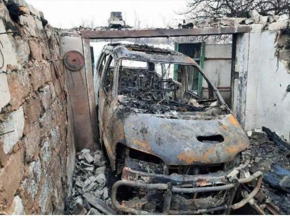 Террористы «ДНР» уничтожили автомобиль ВСУ под Горловкой