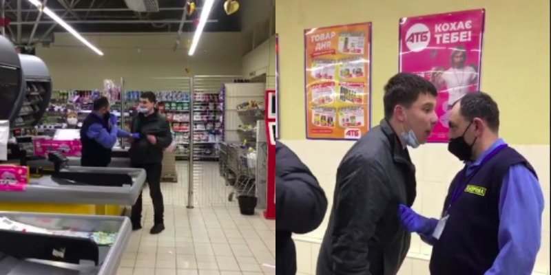 Во львовском супермаркете пьяный мужчина подрался с охранником