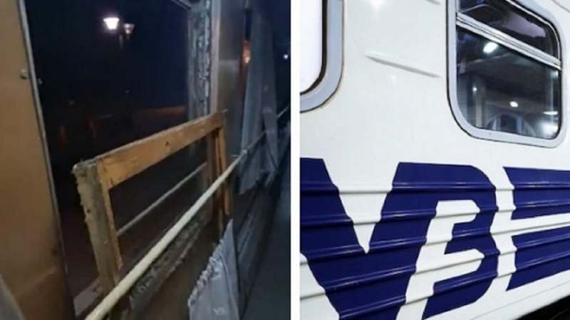 В поезде Одесса-Мариуполь окно в купе выпало прямо с рамой (ФОТО)