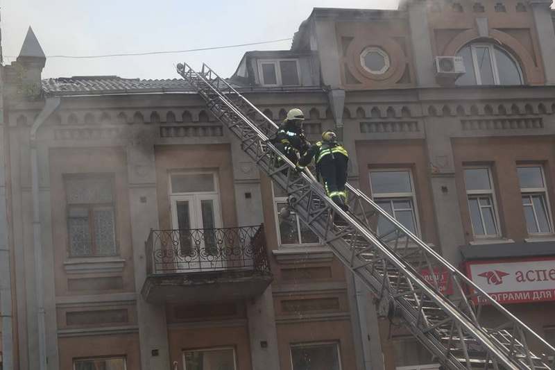 В центре Киева горело историческое здание