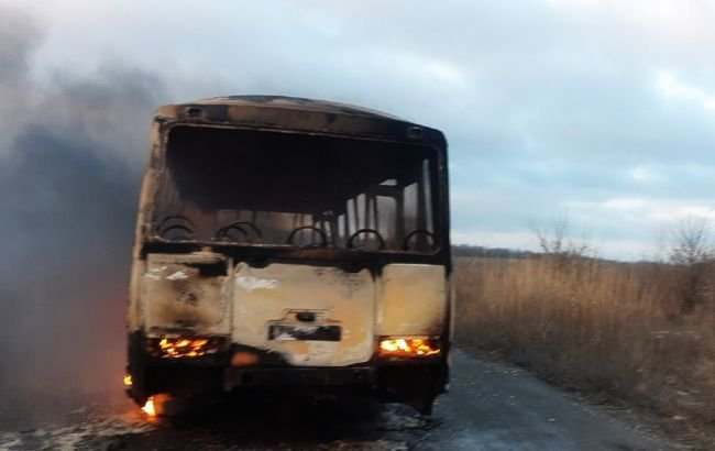 В Днепропетровской области произошел пожар в автобусе с пассажирами