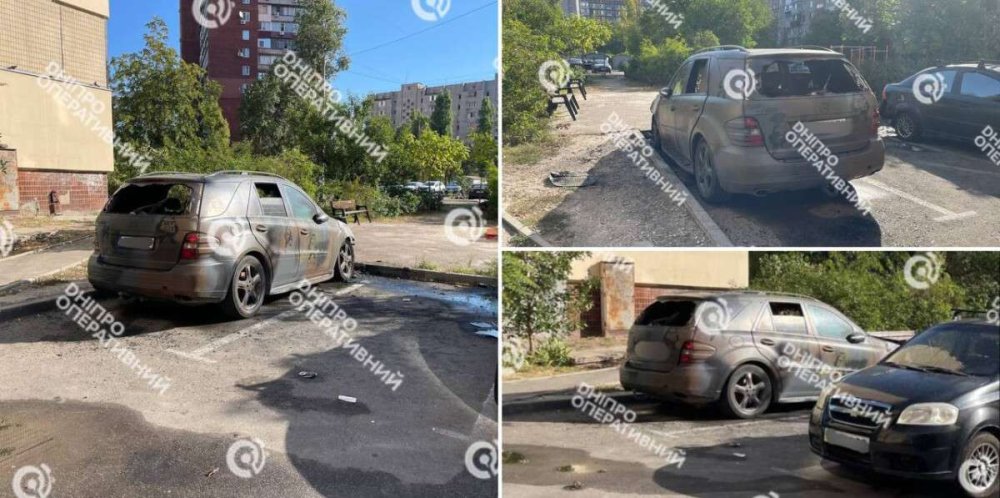 У Дніпрі спалили дві військові машини