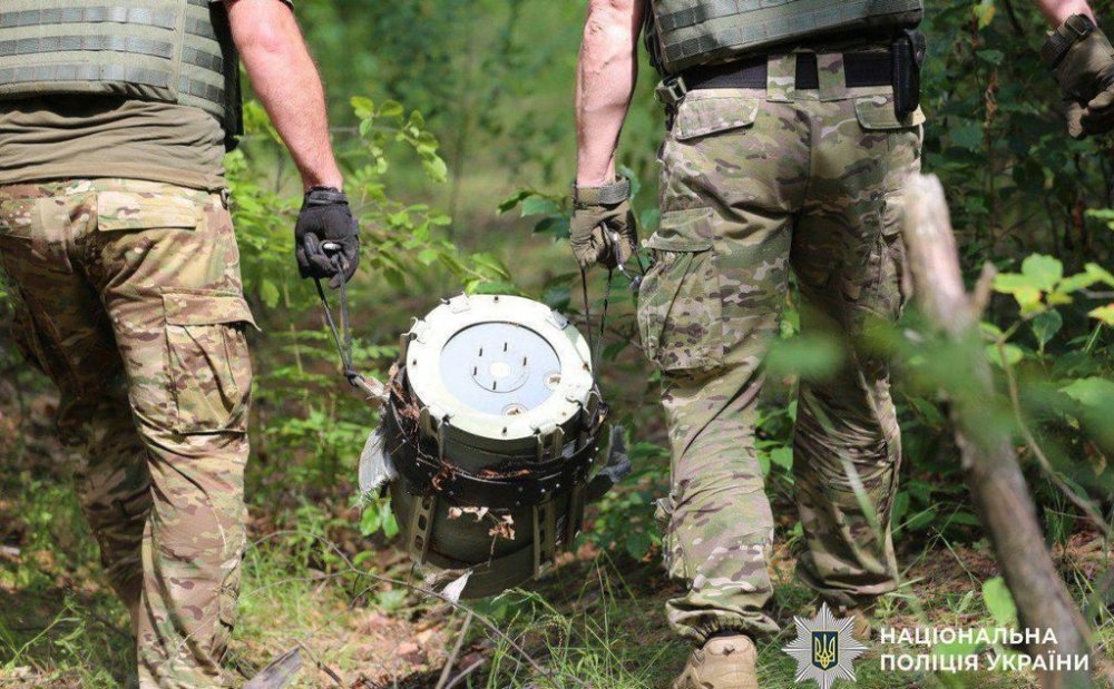 Вибухотехніки поліції Києва вивезли два ворожі БпЛА, що знайшли в лісосмузі після атаки рф (ФОТО)