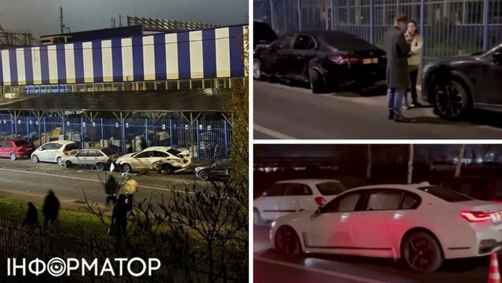 У Києві BMW протаранив 15 авто: водій та пасажили втекли