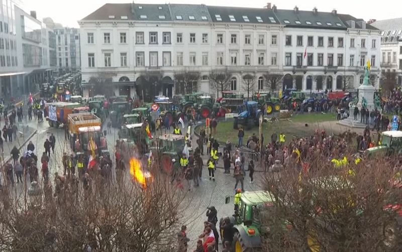 Під час протестів у Бельгії фермери зіткнулися з поліцією (ВІДЕО)