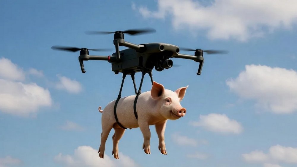 У Китаї село залишилось без світла через свиню на дроні (ФОТО)