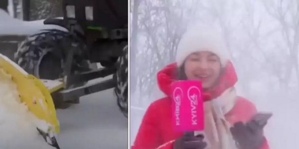 Коли погода сильніша: українську ведучу засипало снігом у прямому ефірі (ВІДЕО)