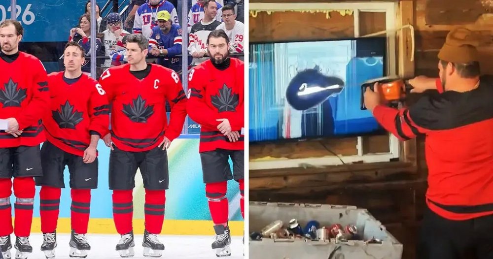 Канадський фанат бензопилою розтрощив телевізор після поразки від США у фіналі Олімпіади-2026